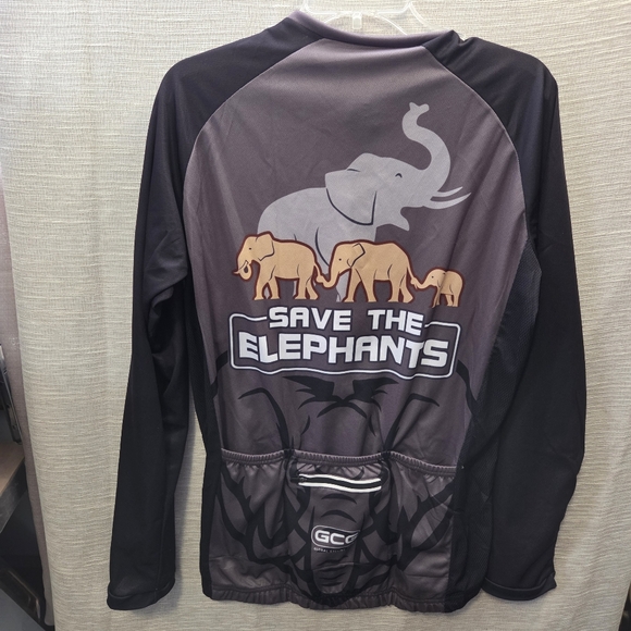 Global Cycling Gear Gcg Save The Elephants Polyester Windbreaker Xl Nwt - Picture 4 of 7